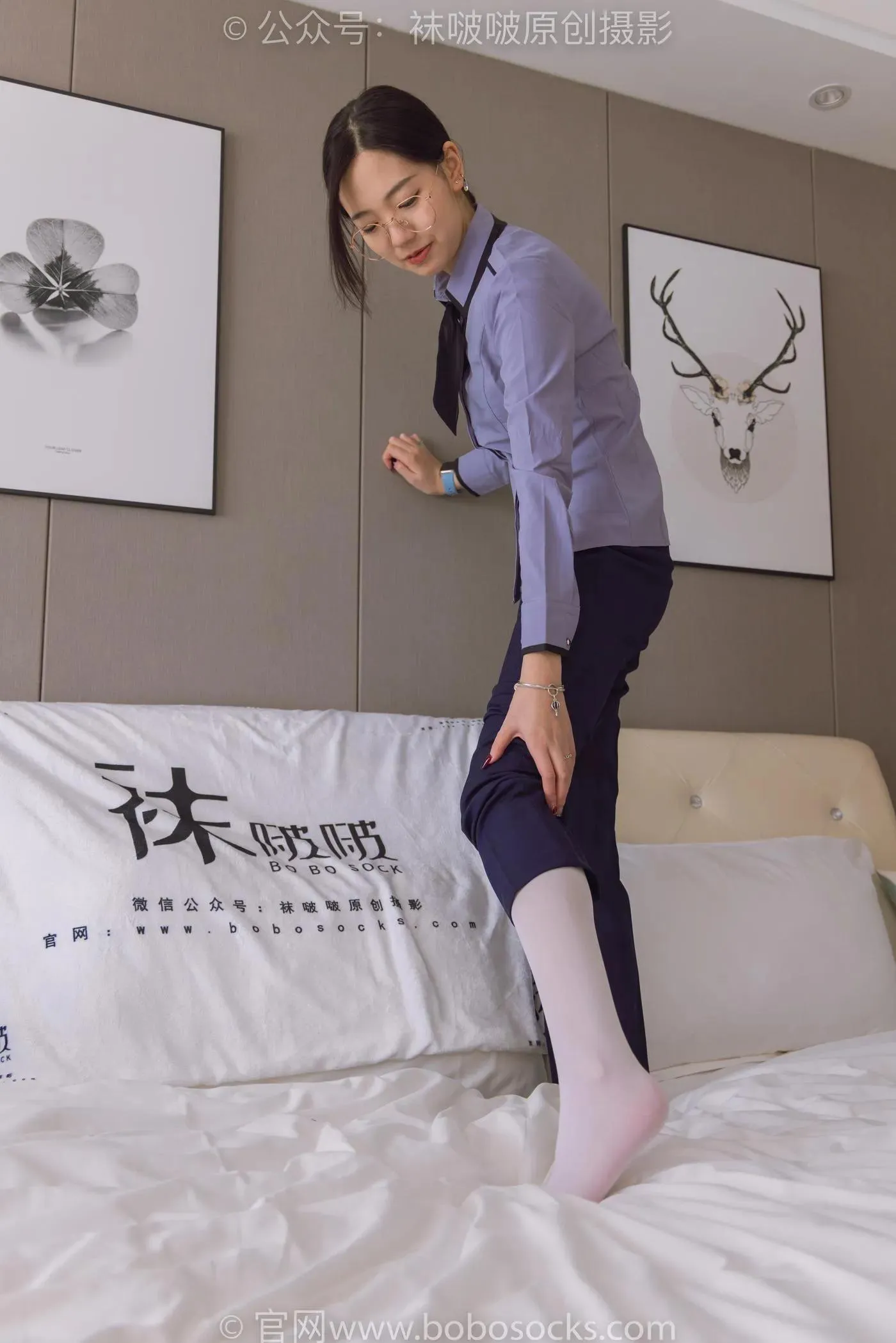 [BoBoSocks袜啵啵]NO.178 小甜豆-高跟鞋、厚白丝、ol风裤里丝 [140P]插图5